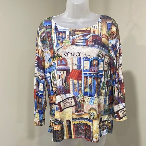 NWOT Jessica Max Venice Italy Village blouse.  Size M medium 8/10 - Picture 1 of 7